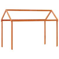 Kinderbedhuisje 207x95,5x159 cm massief grenenhout wasbruin - thumbnail