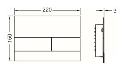 TECEsquare II metaal WC-bedieningsplaat voor duospoeltechniek, geborsteld zwart chroom TECE