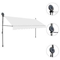 Luifel handmatig uittrekbaar met LED 400 cm crme - thumbnail
