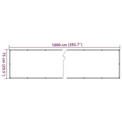 VidaXL Balkonscherm 1000x75 cm pvc grijs