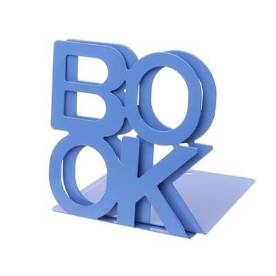 Alfabet vormige ijzeren metalen boekensteunen steun houder Desk staat voor boeken (blauw)