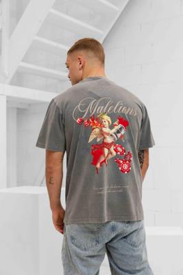 Malelions Angel T-Shirt Heren Grijs - Maat M - Kleur: Grijs | Soccerfanshop Malelions Angel T-Shirt Heren Grijs - Maat M - Kleur: Grijs | Soccerfanshop