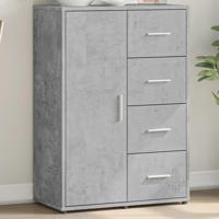 Dressoir 60x31x84 cm bewerkt hout betongrijs - thumbnail