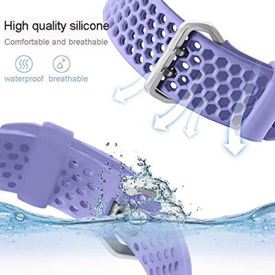 Bandje met gaatjes - Lavendel - Geschikt voor Apple Watch 44mm / 45mm / 46mm / 49mm - thumbnail