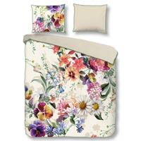 Descanso Dekbedovertrek "bloemen" - Ecru - (240x200/220 cm) - Biologisch Katoen satijn - thumbnail