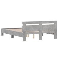 Bedframe met hoofdeinde bewerkt hout betongrijs 140x190 cm - thumbnail