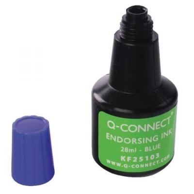 Q-CONNECT stempelinkt, flesje van 28 ml, blauw - thumbnail