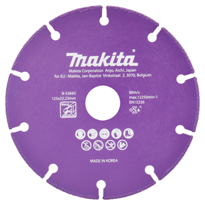 Makita Accessoires Doorslijpschijf staal 125x22,23x1,3mm - B-53693 B-53693 Makita Accessoires Doorslijpschijf staal 125x22,23x1,3mm - B-53693 B-53693