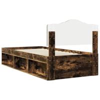 Bedframe Gerookt eiken 90 x 200 cm Massief grenenhout - thumbnail