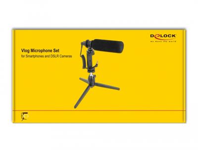 Delock 66582 Vlog Shotgun-microfoonset voor smartphones en DSLR-camera's