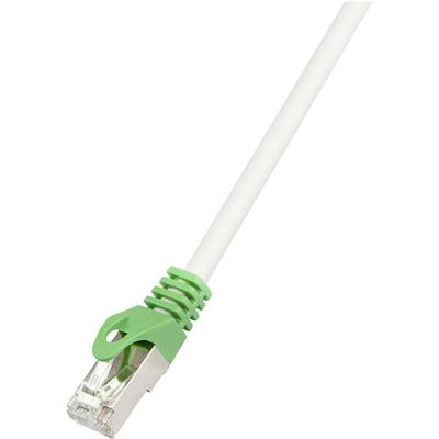 LogiLink RJ45 (cross) Netwerkkabel Aansluitkabel CAT 6 S/FTP 3.00 m Grijs Vlambestendig, Afscherming gevlochten, Afscherming totaal, Halogeenvrij, Pair