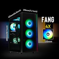 PC-behuizing - BITFENIX - Fang ARGB (zwart) - Medium toren - ATX-formaat - Zonder voeding - thumbnail