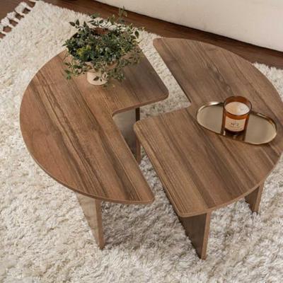 Salontafel - MOIRA - Rond - Walnoot - 90 x 90 x 41 cm