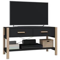 Tv-meubel 82x38x45 cm bewerkt hout zwart - thumbnail