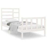 Bedframe massief hout wit 90x190 cm - thumbnail
