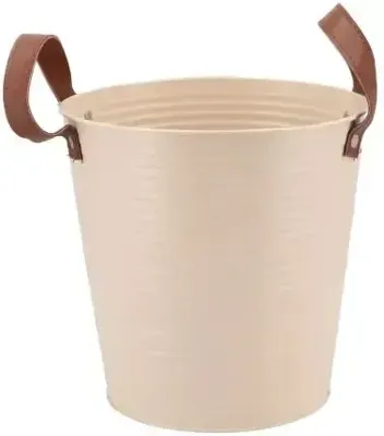 Daan Kromhout Design emmer zink leather 20x19cm zand