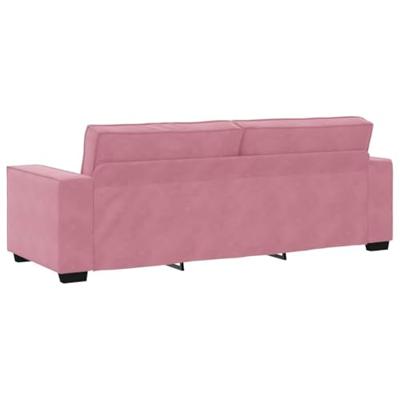 Driezitsbank 220x78x84 cm fluweel roze