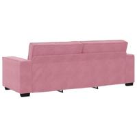 Driezitsbank 180 cm fluweel roze - thumbnail