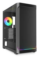 Sharkoon ak4w rgb strip midi tower behuizing (zwart | 2x usb-a | 1x usb-c | rgb | tempered glass) - thumbnail