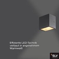 SLV SITRA CUBE 1002032 LED-buitenlamp (wand) 10 W Antraciet - thumbnail