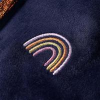 Kinderjas met capuchon regenboogontwerp 116 marineblauw - thumbnail