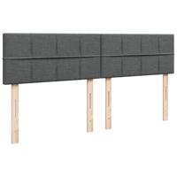Boxspring met matras stof donkergrijs 200x200 cm - thumbnail