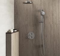 Hotbath Buddy - Inbouw Regendoucheset - Thermostatisch - Plafondbuis 30 cm - Hoofddouche 250 mm - Ronde Handdouche 3 Standen - Glijstang 900 mm - met 2-Weg Stop-Omstel - Waterbesparend - V02 - thumbnail