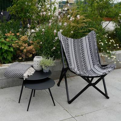 Express Aztec vlinderstoel zwart en wit 70x82x98 cm