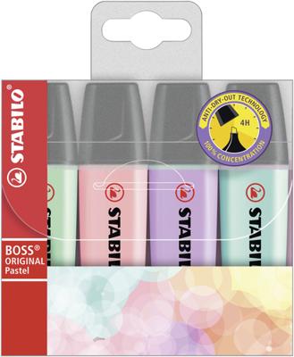 Stabilo boss original pastel markeerstiften, 4st.