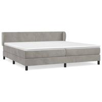 Boxspring met matras fluweel lichtgrijs 200x200 cm - thumbnail
