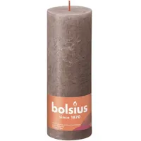 Bolsius stompkaars rustiek shine 6.8x19cm rustic taupe - thumbnail