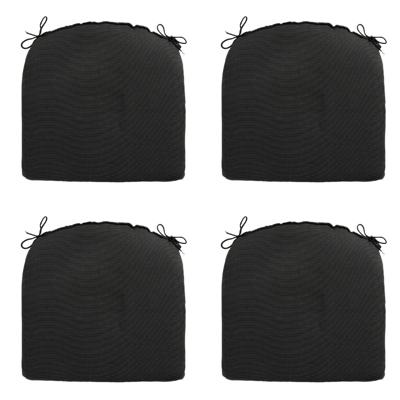 Zitkussen Rib zwart 46 cm x 48 cm (4 stuks) Madison - Madison