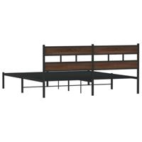 Bedframe met hoofdbord zonder matras bruin eiken 180x200 cm - thumbnail