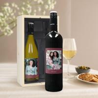 Wijnpakket met bedrukt etiket - Maison de la Surprise - Merlot en Chardonnay - thumbnail