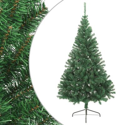 VidaXL Kunstkerstboom met standaard half 180 cm pvc groen