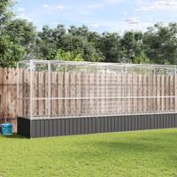 vidaXL Volière met verlengstuk 626,5x107x212 m staal zilverkleurig, vogelvolière, papegaaienkooi, grote papegaaienkooi, parkietenkooi, grote vogelkooi - thumbnail