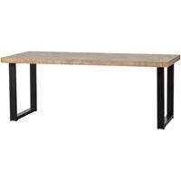 WOOOD Eettafel 'Tablo' Mangohout Visgraat, met U-poot, 200 x 90cm - thumbnail