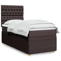 Boxspring met matras stof donkerbruin 80x200 cm - thumbnail