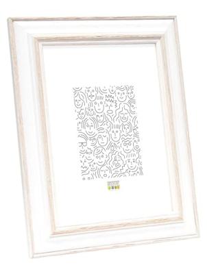 Deknudt Fotokader wit met naturelkleurig accent 18x24 S221H1