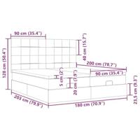 Ottoman bed met matrassen en LED's 180x200cm stof zwart - thumbnail
