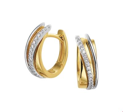 TFT Klapcreolen Diamant 0.14 Ct. Bicolor Goud Glanzend