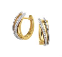 TFT Klapcreolen Diamant 0.14 Ct. Bicolor Goud Glanzend - thumbnail