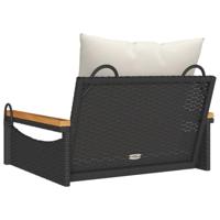 Schommelbank met kussens 63x62x40 cm poly rattan zwart - thumbnail
