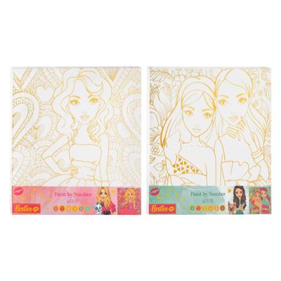 Besties canvas schilderen op nummer, 30x30cm