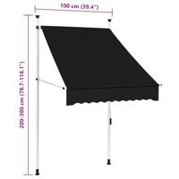 Luifel handmatig uittrekbaar 100 cm antraciet - thumbnail