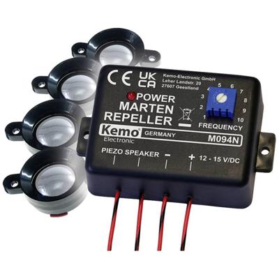 Kemo M094 Ultrasone marterverschrikker Met flitslicht, Met luidspreker 1 stuk(s) Kemo M094 Ultrasone marterverschrikker Met flitslicht, Met luidspreker 1 stuk(s)