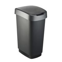 Rotho twist afvalbak 50l dark silver - thumbnail