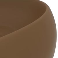 VidaXL Wastafel rond 40x15 cm keramiek matcrème - thumbnail