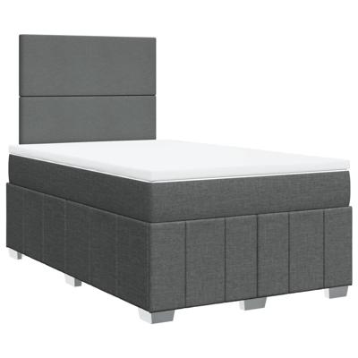 Boxspring met matras stof donkergrijs 120x200 cm - thumbnail