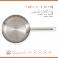 ELLE Gourmet Moderne Koekenpan - Ø 24 cm - Zonder anti-aanbaklaag - RVS - thumbnail
